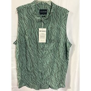 Wildfang Women Blouse Size 2X The Empowered Sleeveless Button Up